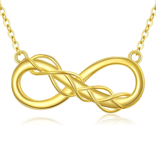 10K Gold Ivy & Infinity Symbol Necklace for Women-3