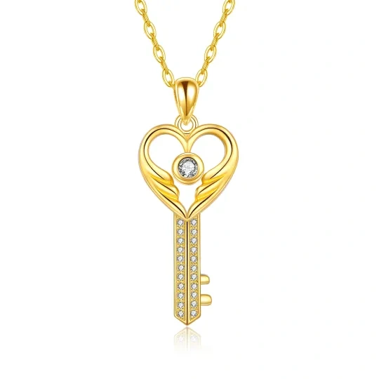 14K Gold Key Pendant Necklace