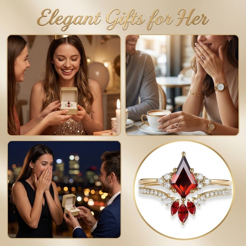Bague de fiançailles vintage en or 14K avec saphir taillé en cerf-volant pour femmes-4