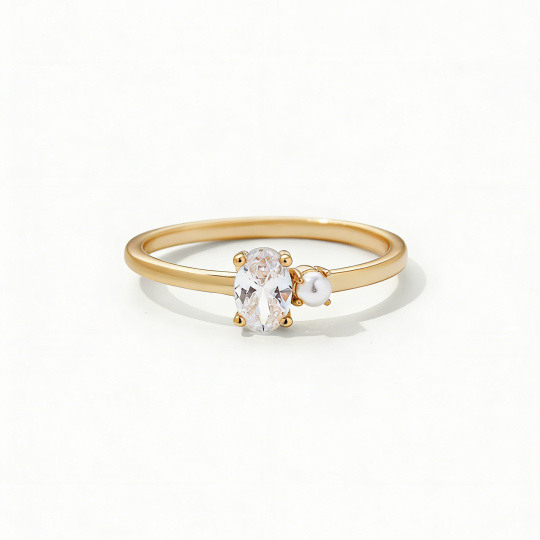 Anillo de compromiso personalizado con diamante creado en laboratorio de oro de 14 quilates, claridad VVS1-VS1, 3EX