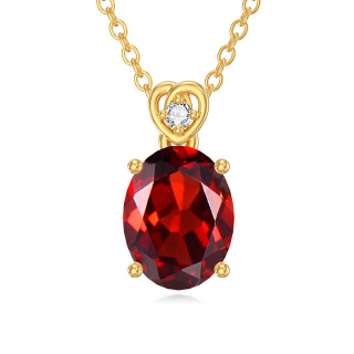 14K Gold Lab Created Diamond Personalized Birthstone Pendant Necklace-14