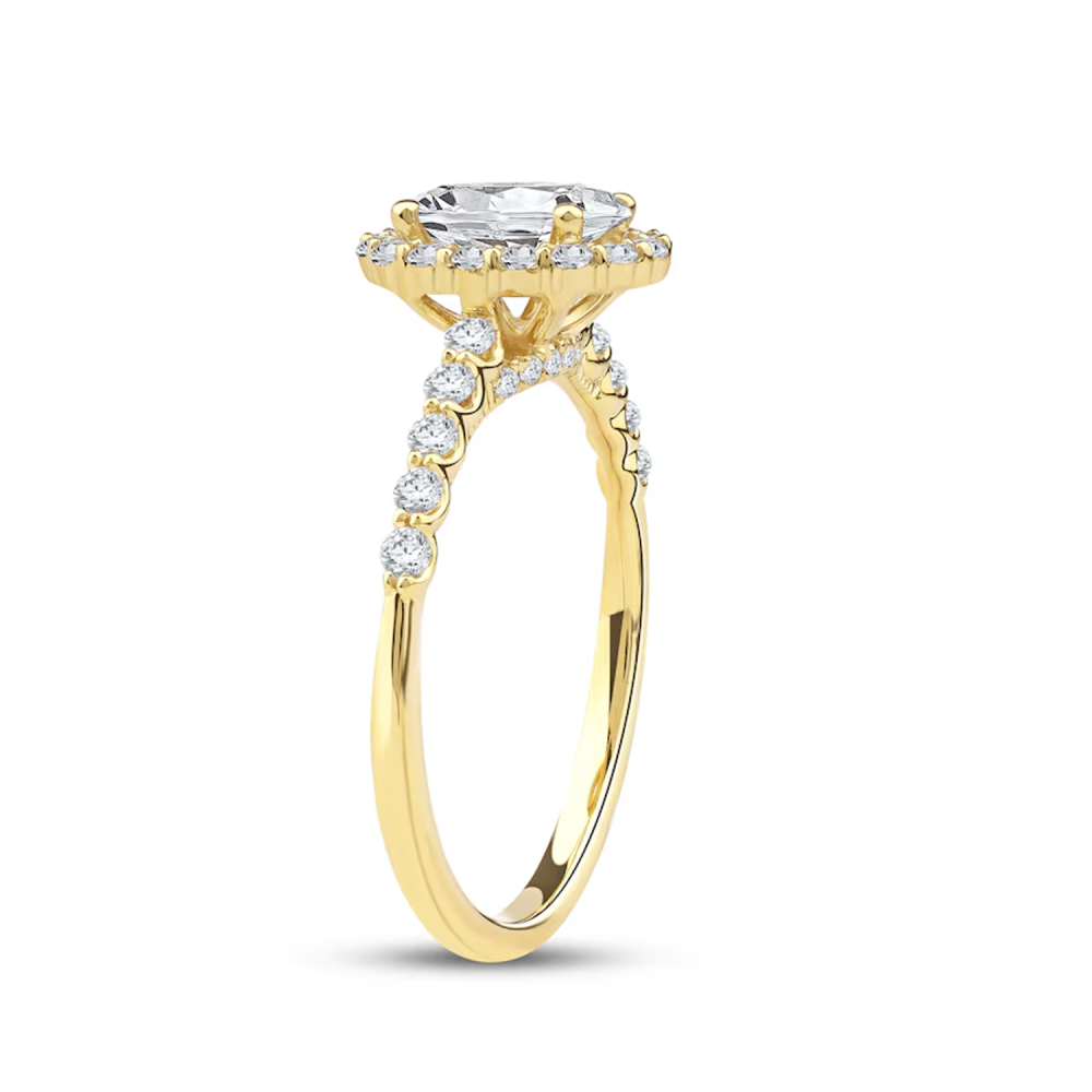 10K Gold 1.25 to 3.75 CT.T.W. Oval Lab Created Diamond Custom Engagement Ring D Color VVS1-VS1 Clarity 3EX IGI Certified-3