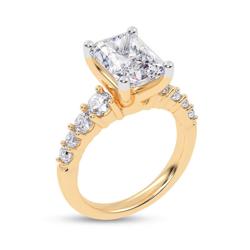 10K Gold 1.25 to 3.75 CT.T.W. Emerald Lab Created Diamond Custom Engagement Ring IGI Certified-1