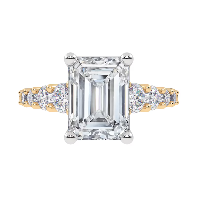 10K Gold 1.25 to 3.75 CT.T.W. Emerald Lab Created Diamond Custom Engagement Ring IGI Certified-3
