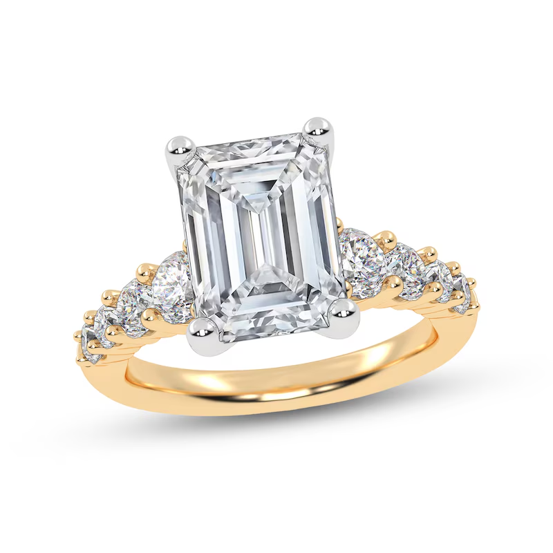 10K Gold 1.25 to 3.75 CT.T.W. Emerald Lab Created Diamond Custom Engagement Ring IGI Certified-4