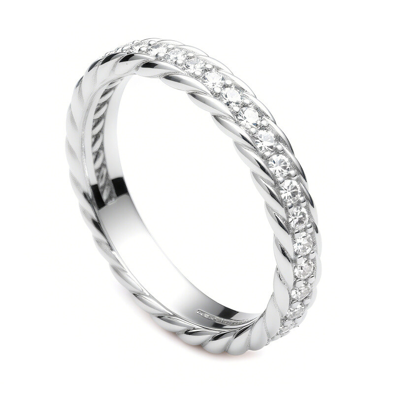 14K Gold Lab Diamonds Custom Wedding Band-4