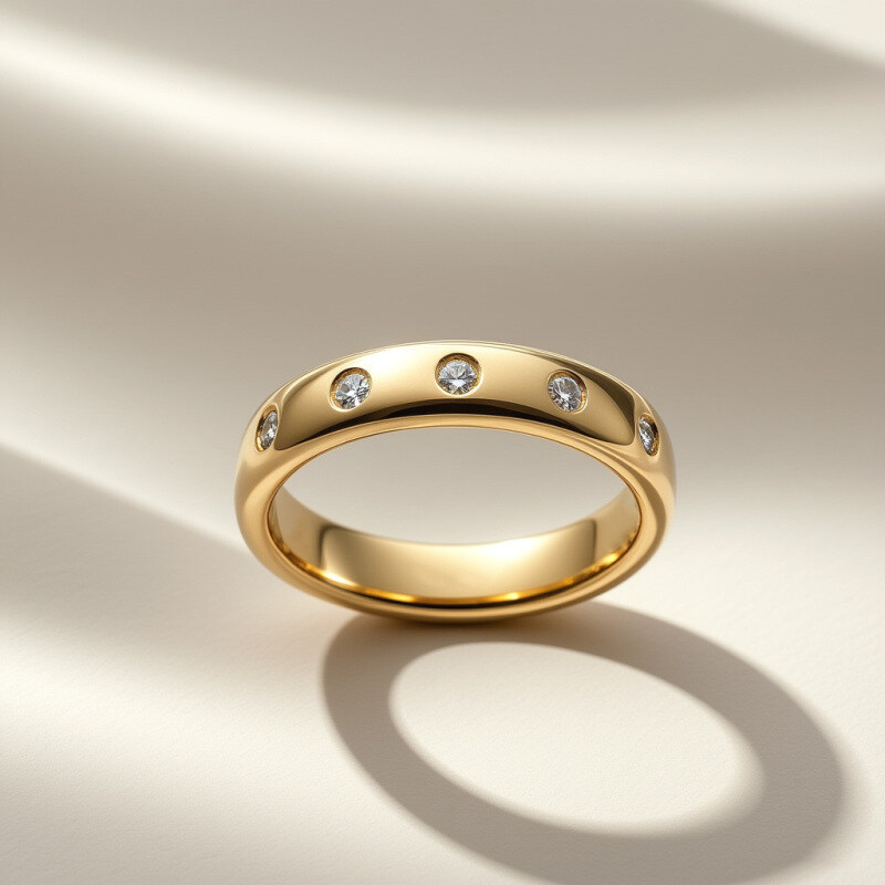 14K Gold Lab Diamonds Custom Wedding Band-3