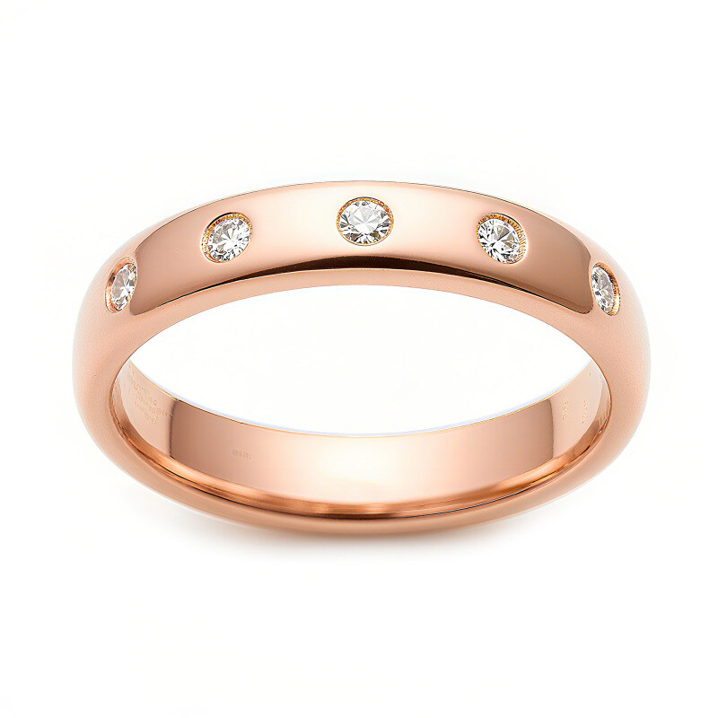 14K Gold Lab Diamonds Custom Wedding Band-4