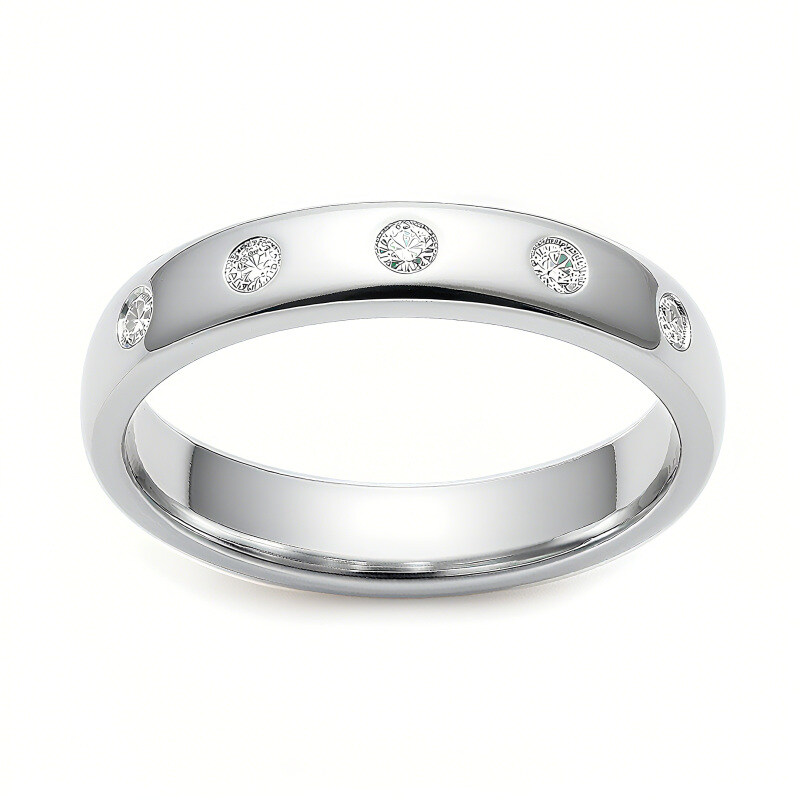 14K Gold Lab Diamonds Custom Wedding Band-5