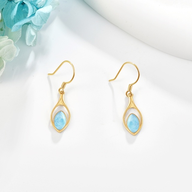 14K Gold Lablagite Drop Earrings-4