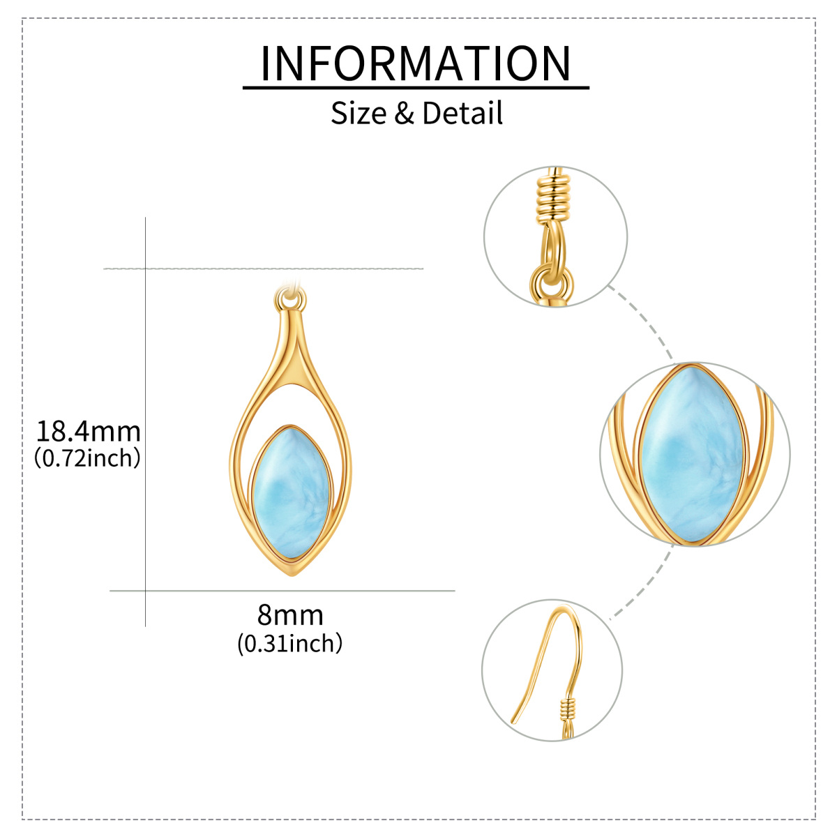 14K Gold Lablagite Drop Earrings-5