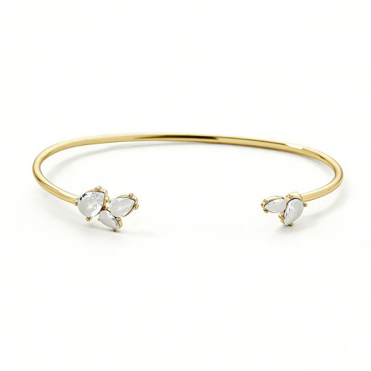 10K Gold Laboratory Diamonds Cuff Bracelet