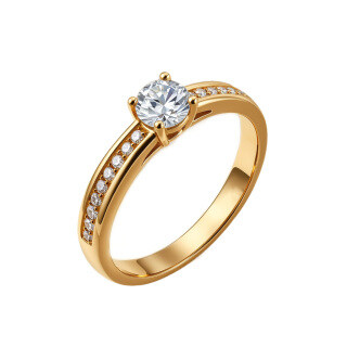 Anillo de Compromiso Personalizado de Oro 14K con Diamantes de Laboratorio-1