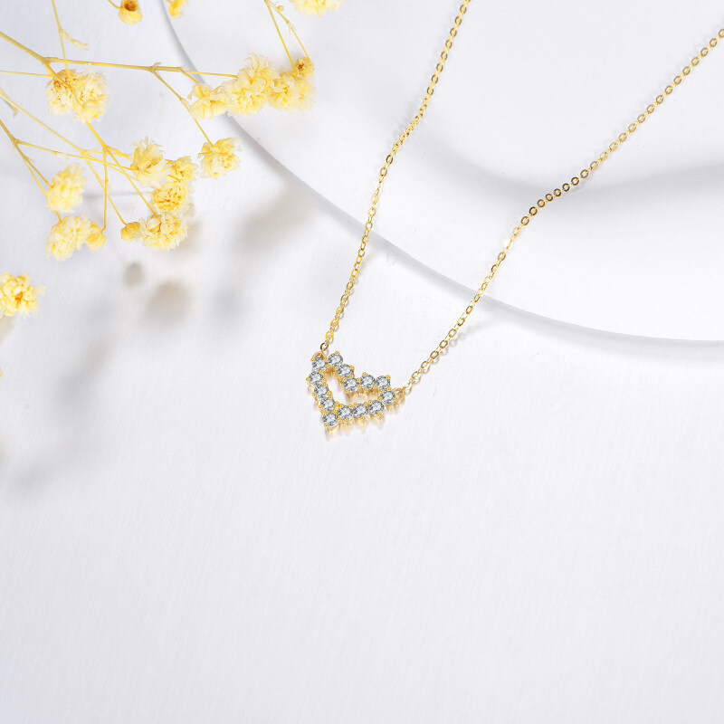 14K Gold Laboratory Diamonds Heart Pendant Necklace-3