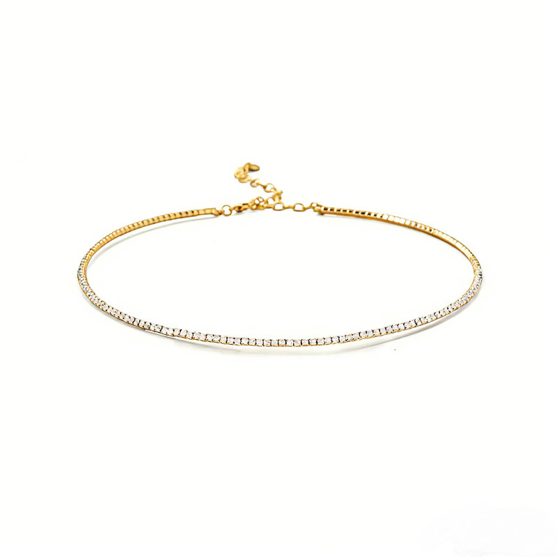 14K-Gold-Labor-Diamanten-Metall-Choker-Halskette-1
