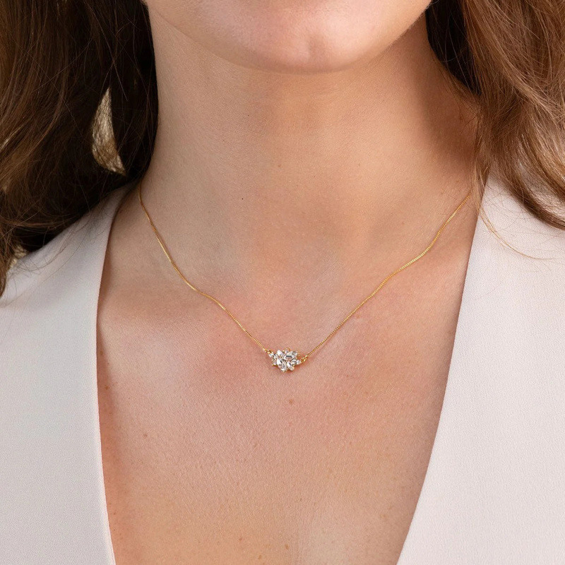 14-Karat-Gold-Anhänger-Halskette mit Labor-Diamanten-2