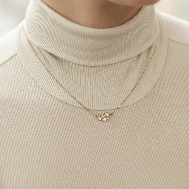 14-Karat-Gold-Anhänger-Halskette mit Labor-Diamanten-3