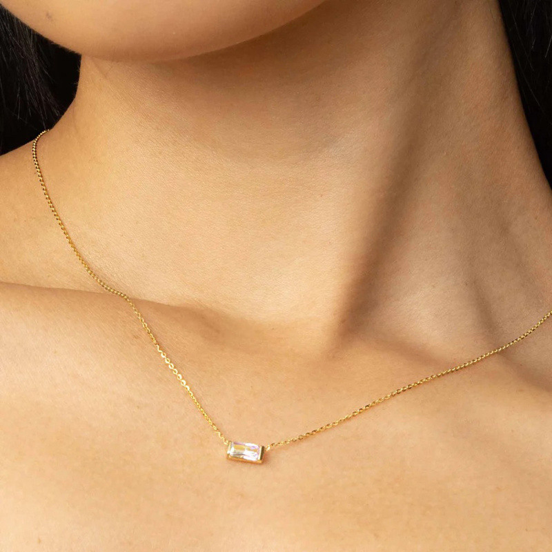 14-Karat-Gold-Labor-Diamanten-Quadrat-Kabelkette-Halskette-2