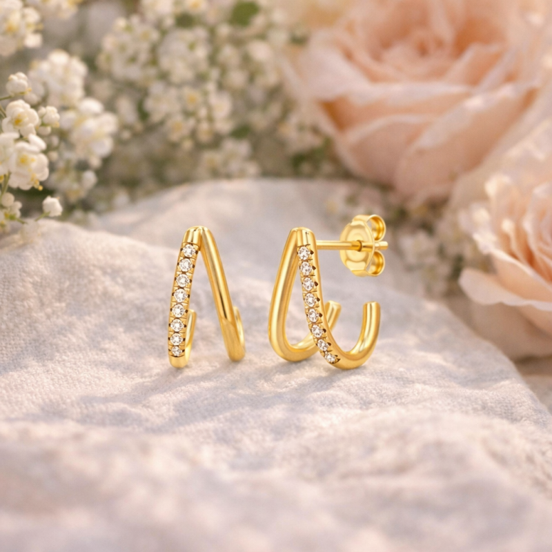 14K-Gold-Ohrringe mit Labor-Diamanten-3