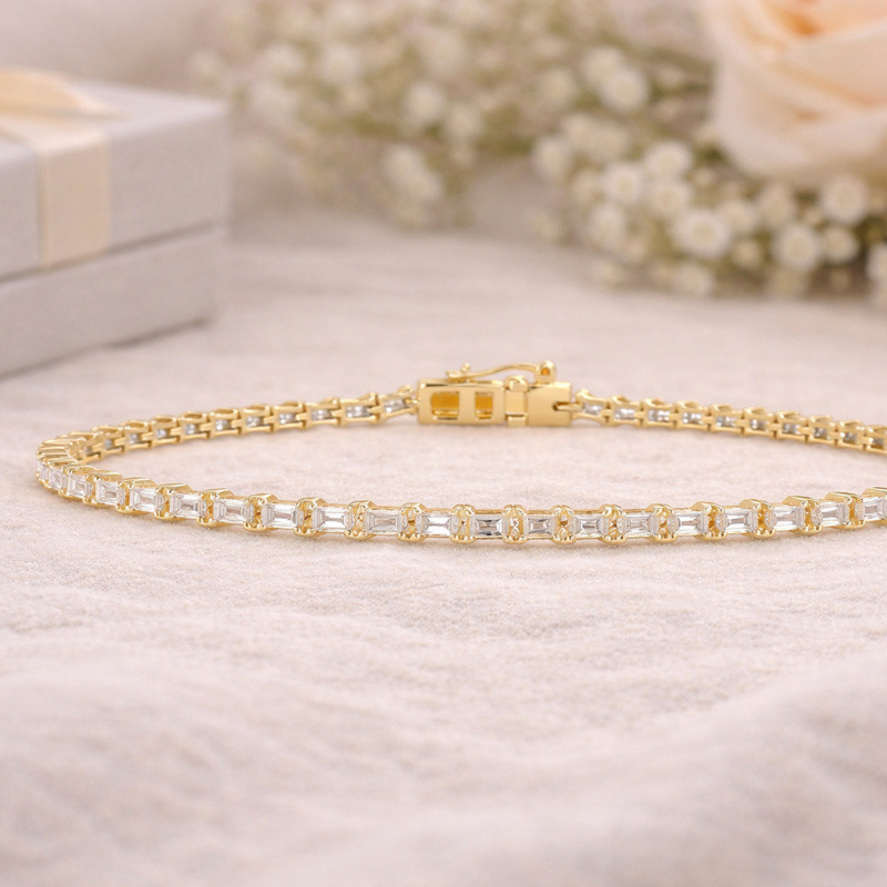 Pulsera de Tenis de Oro de 14 Quilates con Diamantes de Laboratorio-3