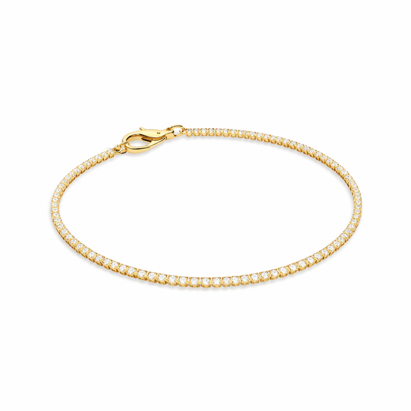 14-Karat-Gold-Tennisarmband mit Labor-Diamanten-1