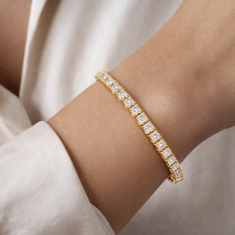 10K-Gold-Tennisarmband mit Labor-Diamanten-2