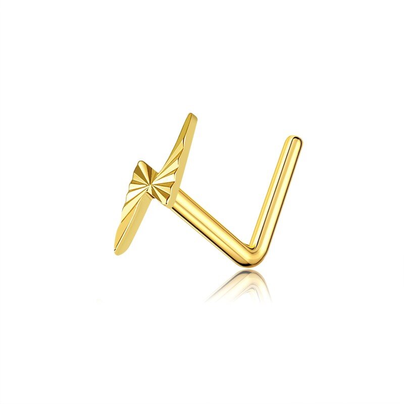 10K Gold Lightning Nose Ring-17