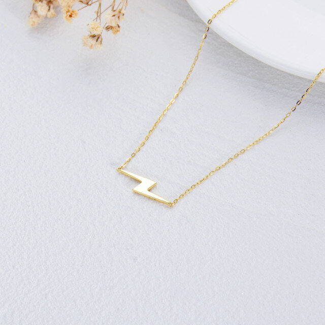 Collier pendentif éclair en or 14K-3