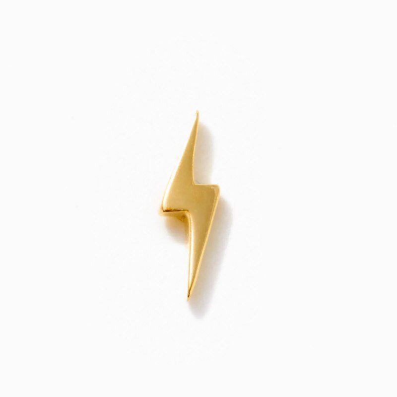 14K Gold Lightning Stud Earrings-1