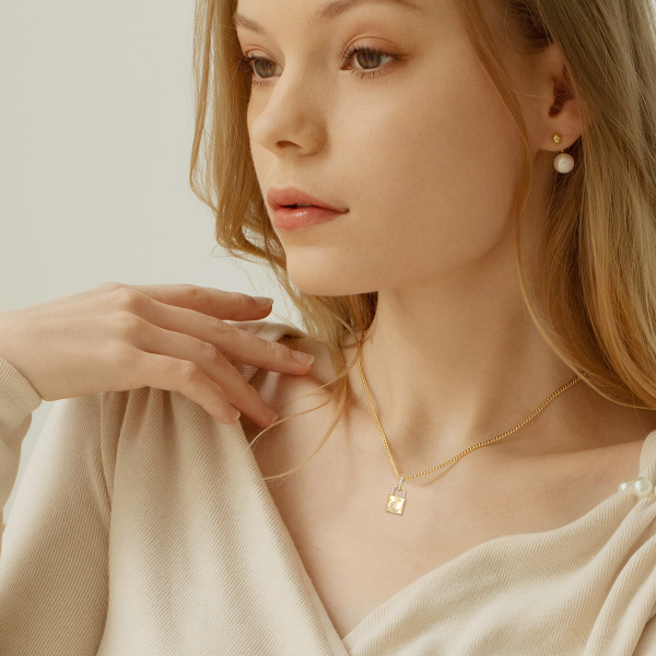 Collana Donna Con Ciondolo Lucchetto – Placcata Oro Rosa E Argento Con Zirconia Cubica, Catena Regolabile 43+5 Cm, Gioiello Moda - 5