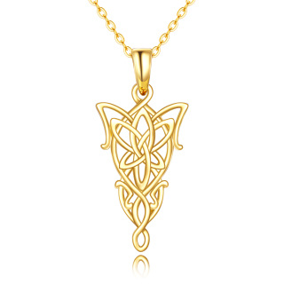 14K Gold Lord Ring Pendant Necklace-2