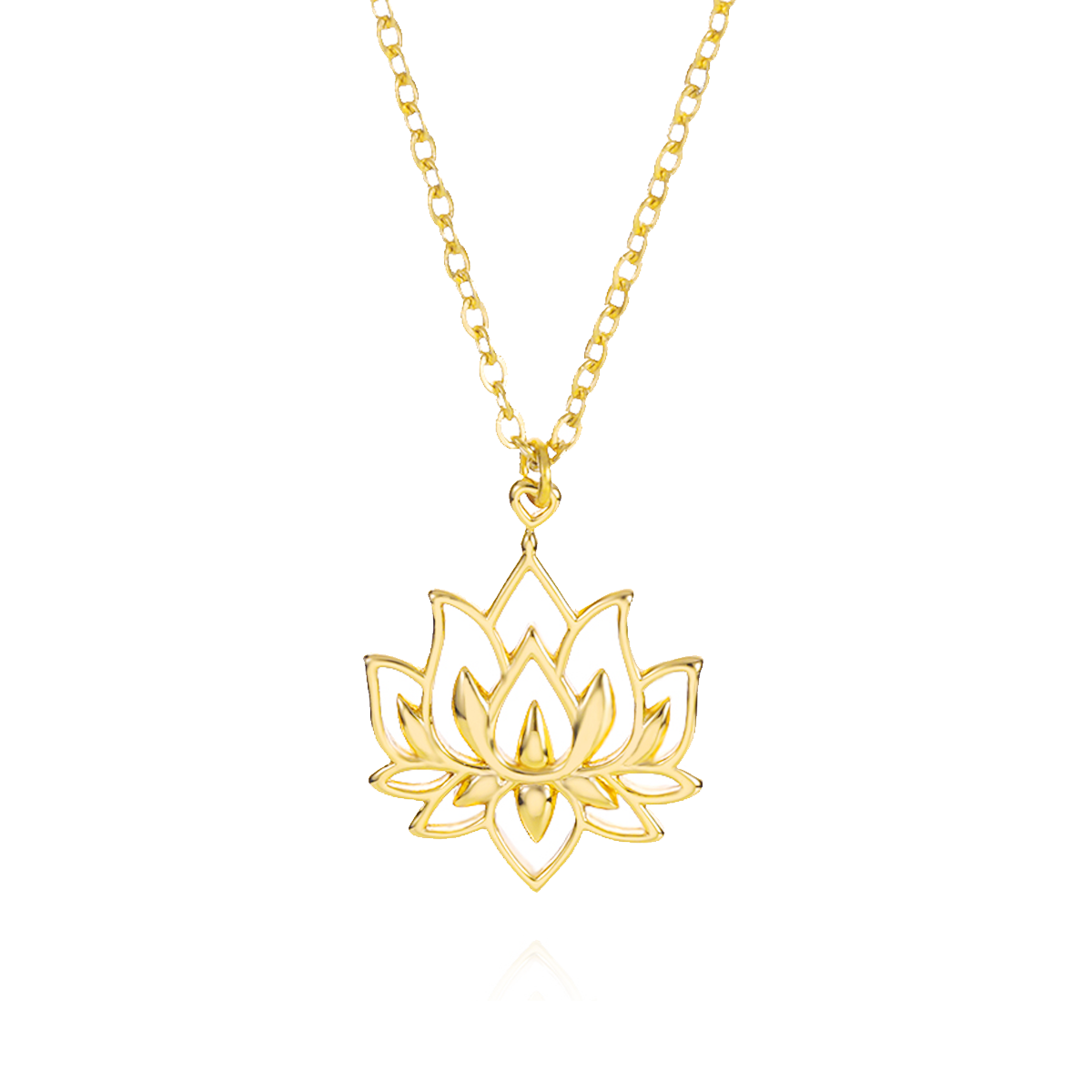 Collier à pendentif Lotus en or 14K-1