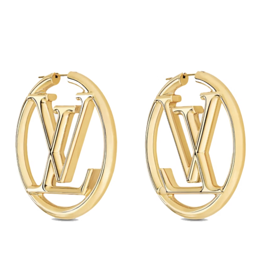 Sterling Silver with Yellow Gold Plated Louis Vuitton Louise Hoop Earrings