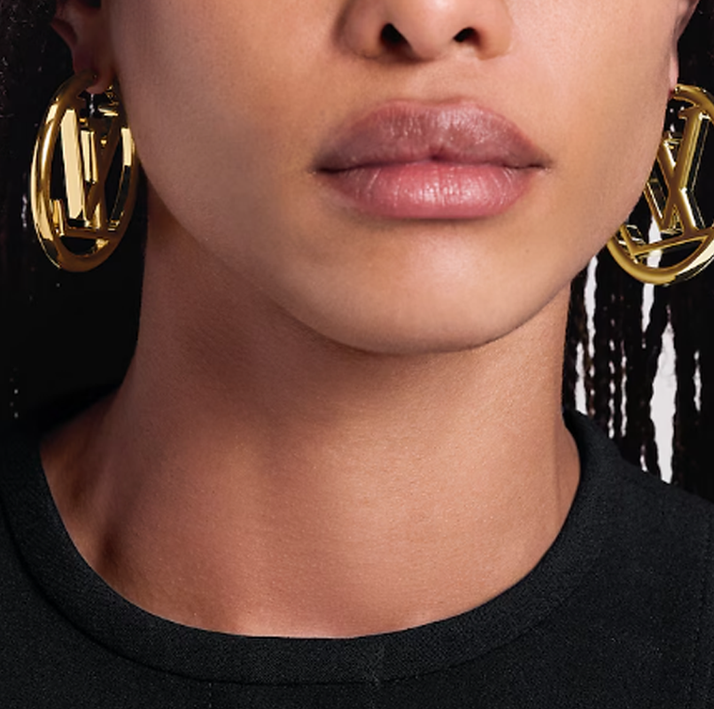 14K Gold Louis Vuitton Louise Hoop Earrings-2