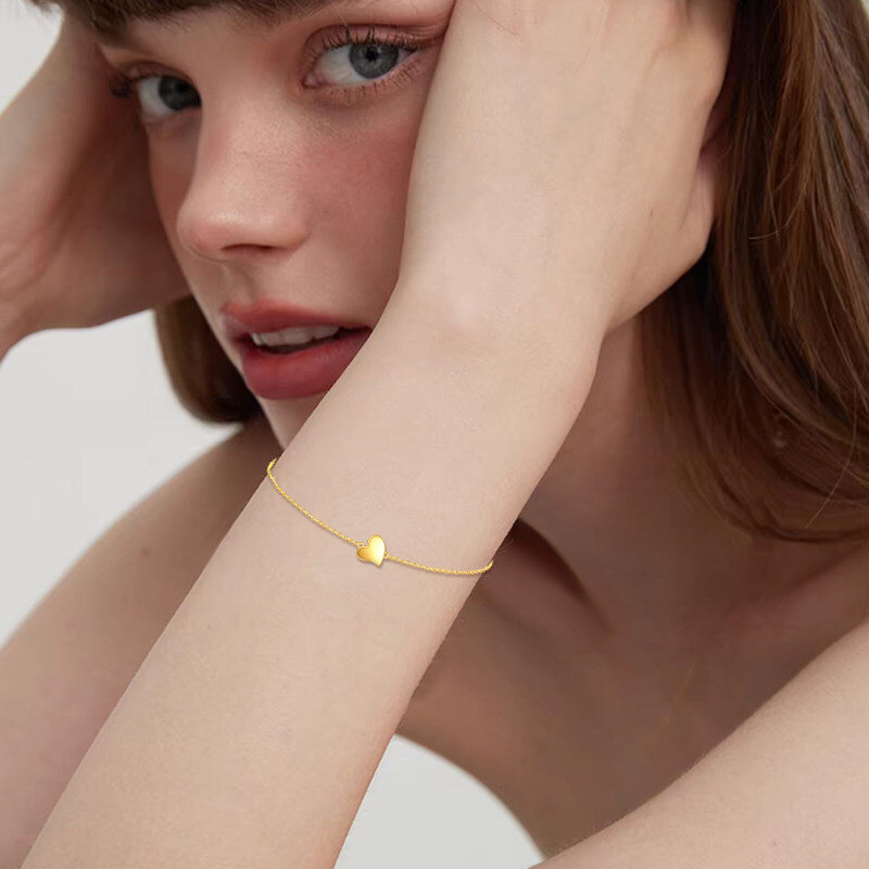 سوار من الذهب عيار 14 قيراطًا على شكل قلب الحب-2