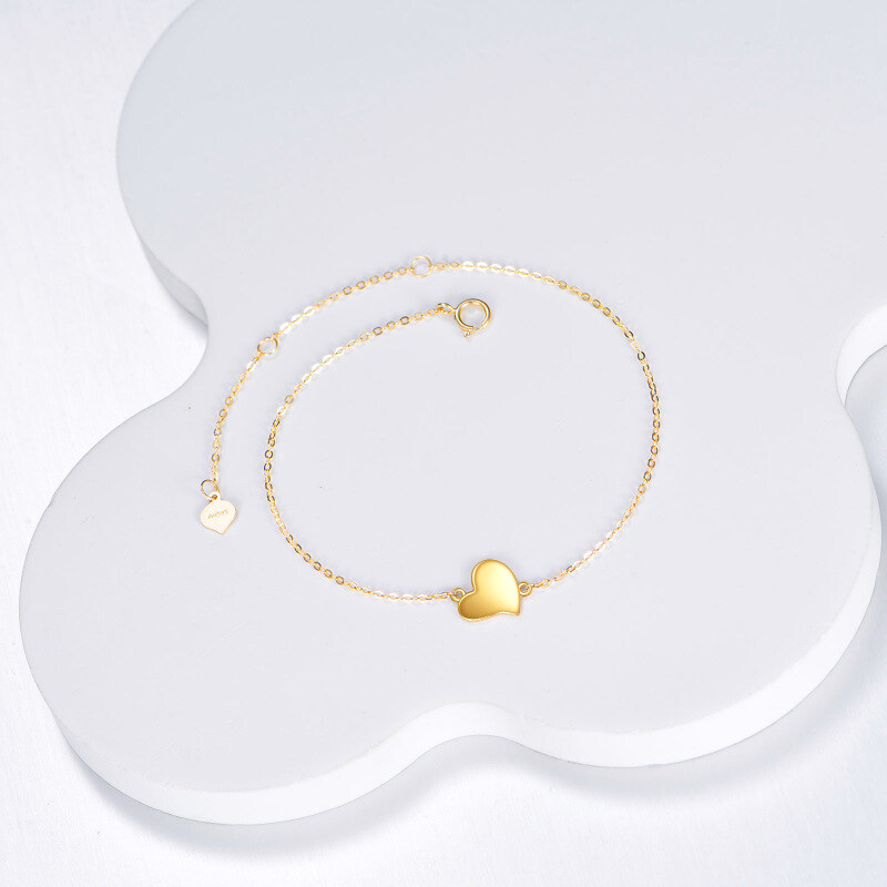 سوار من الذهب عيار 14 قيراطًا على شكل قلب الحب-3