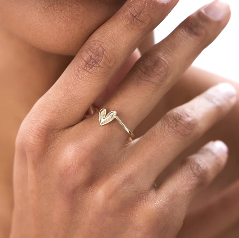 10K Gold Love Heart Ring-2