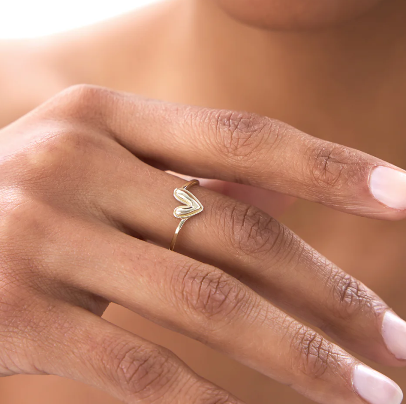 10K Gold Love Heart Ring-3