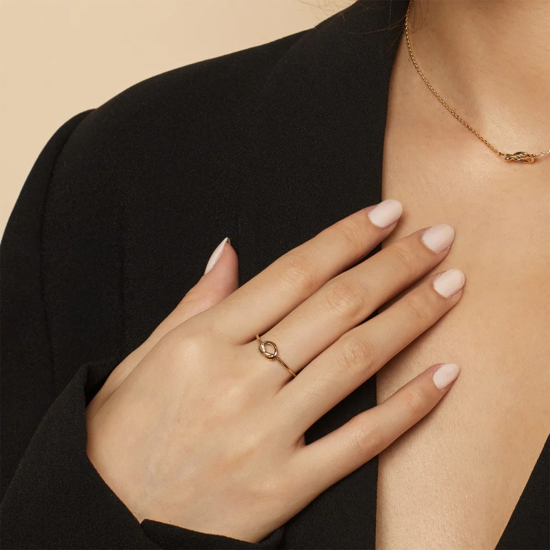 18K-Gold-Liebesknoten-stapelbarer Ring-3