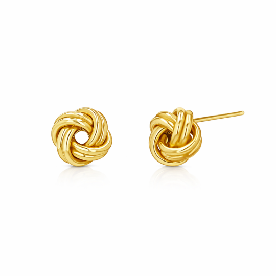 10K Gold Love Knot Stud Earrings