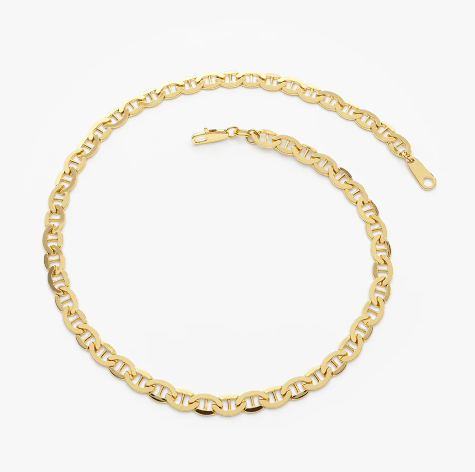 14K Gold Mariner Chain Link Bracelet 3.5mm-3