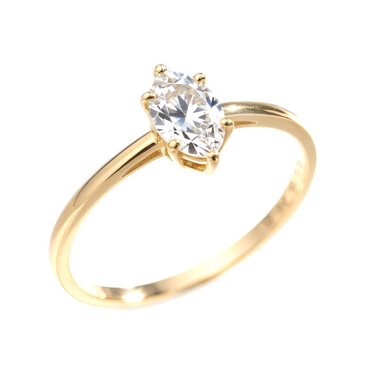 Anillo de compromiso de moissanita con corte marquesa, de oro 14K