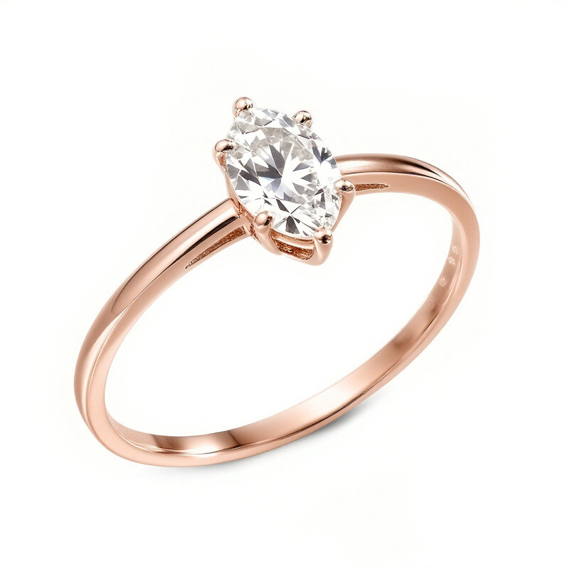 14K Gold Marquise Cut Moissanite Engagement Ring-2