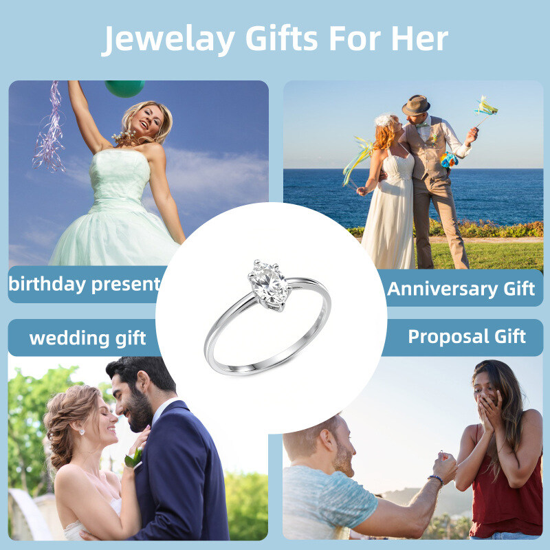 14K Gold Marquise Cut Moissanite Engagement Ring-6