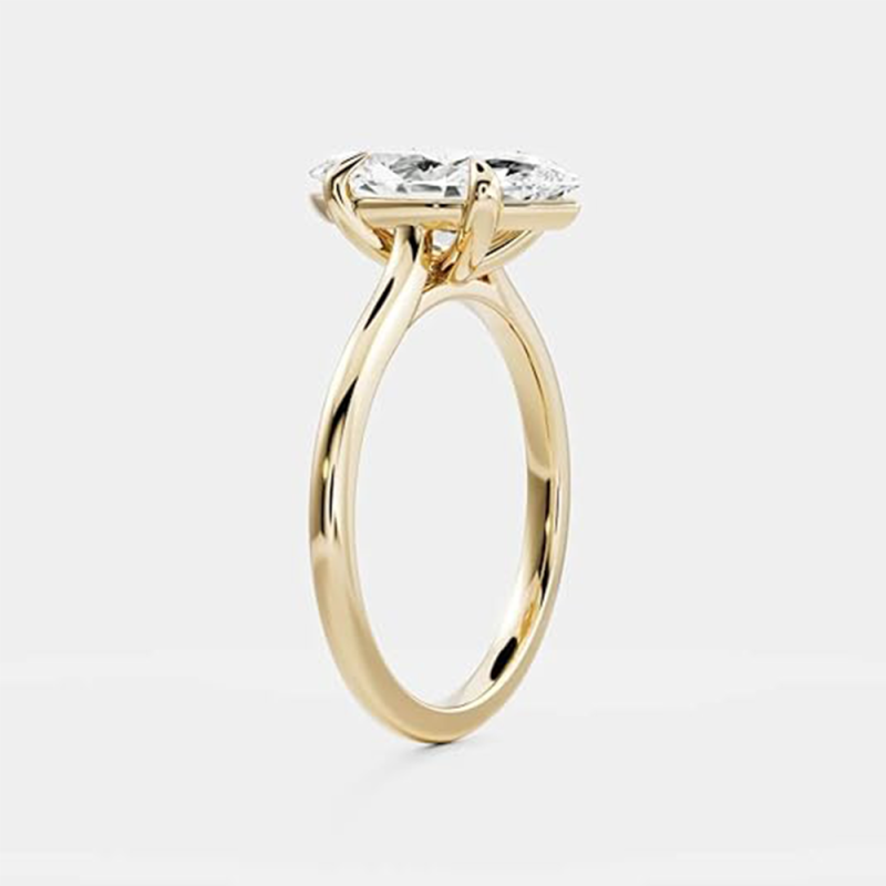 14K Gold Marquise Cut Moissanite Engagement Ring-3