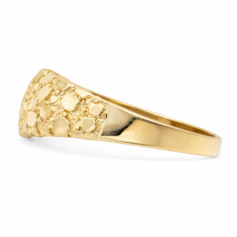 10K Gold Medium Nugget Ring for Men-3