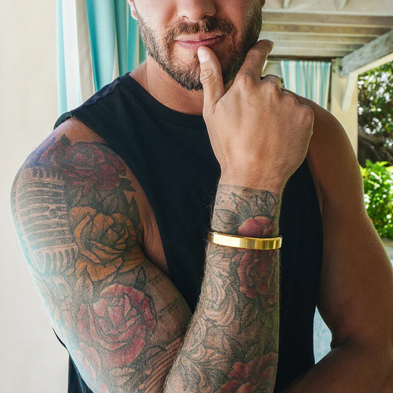 14K Oro Hombre VINTAGE MINIMALISTA Pulsera-3