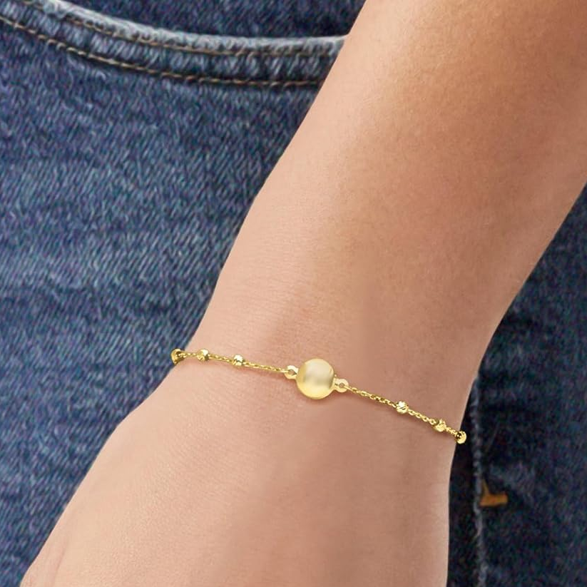 10K Gold Metal Beads Bracelet-2