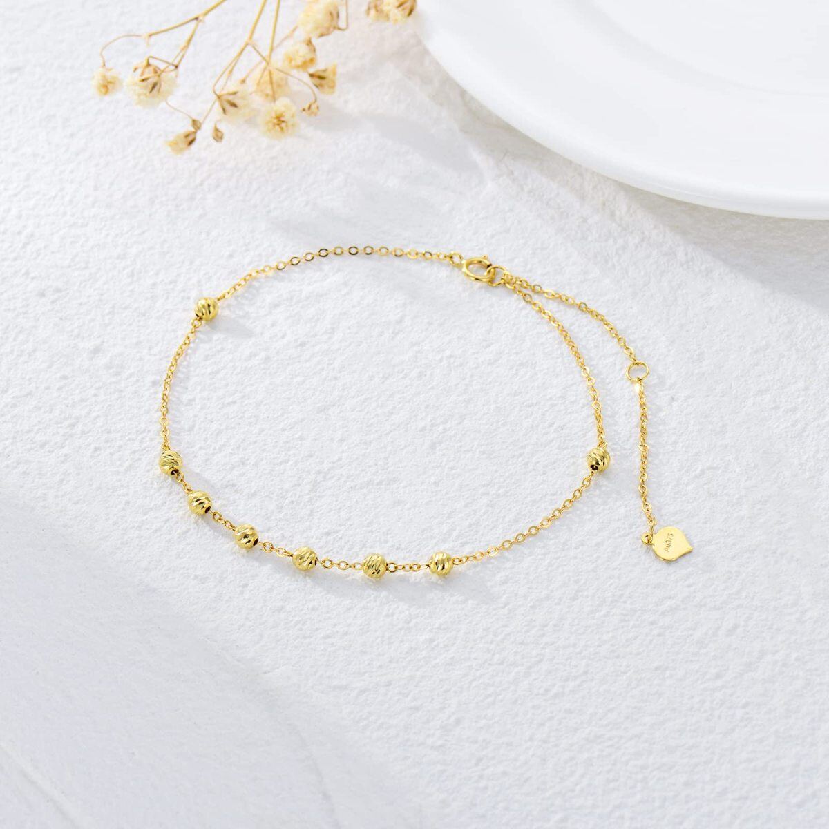 10K Gold Metal Beads Bracelet-3