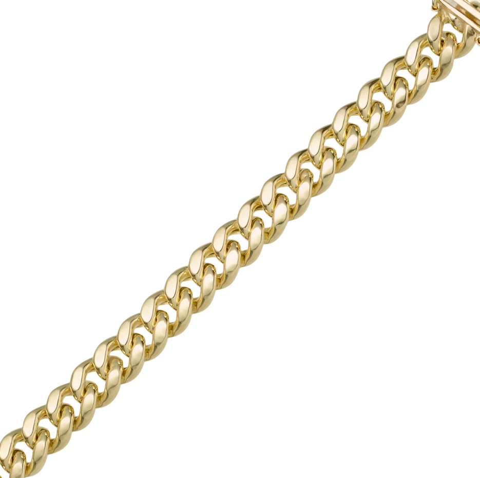 14K Gold Miami Cuban Link Chain Anklet 3mm-2